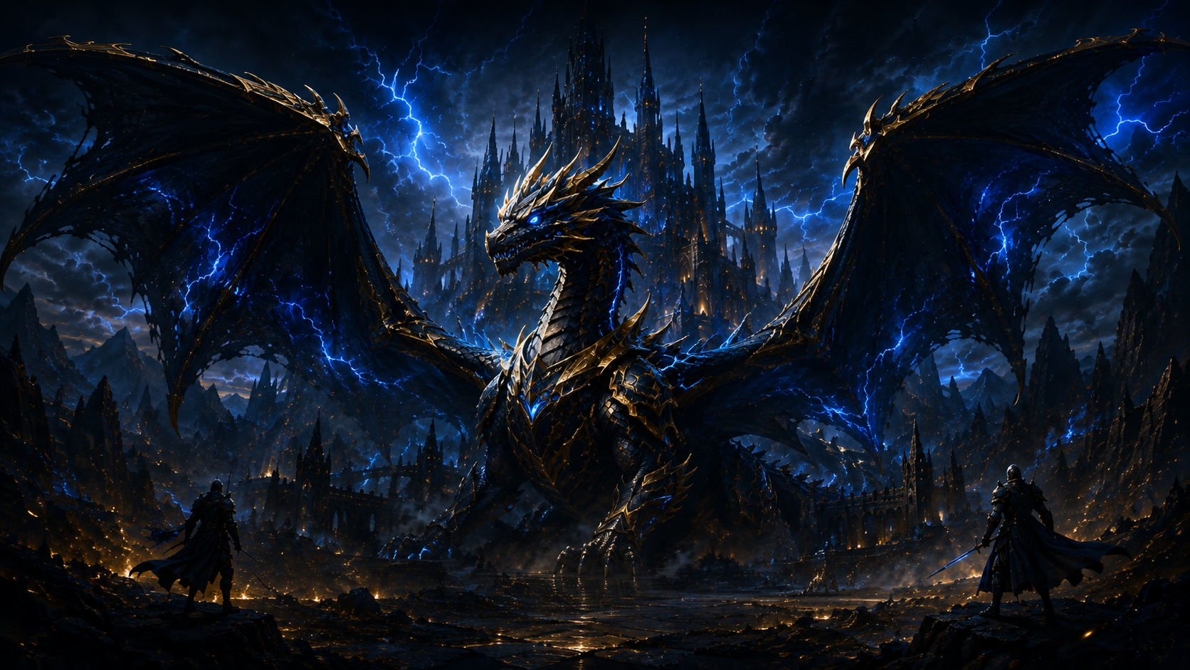 Thalveris dragon and castle artwork